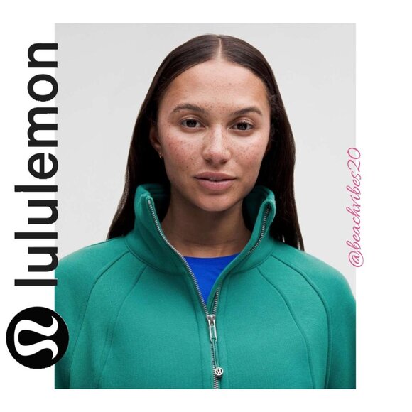 LULULEMON ATHLETICA Scuba Oversized Funnel-Neck Half Zip Teal Lagoon M/L NWT - Picture 4 of 6